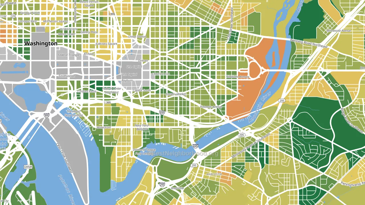 20003, DC block-group voter-turnout map