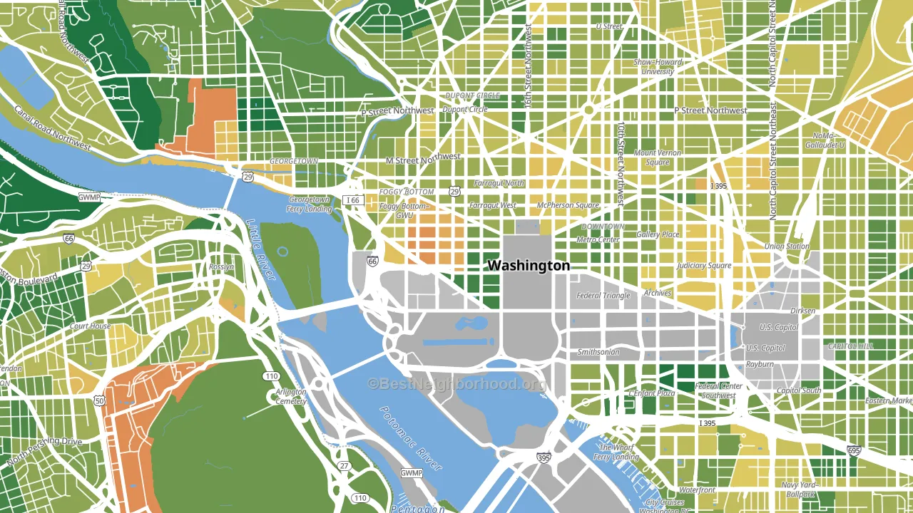 20006, DC block-group voter-turnout map