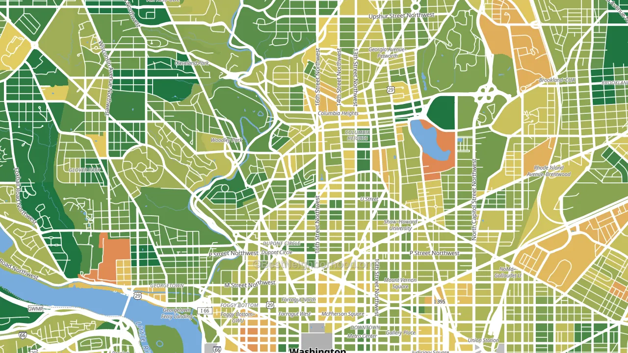 20009, DC block-group voter-turnout map