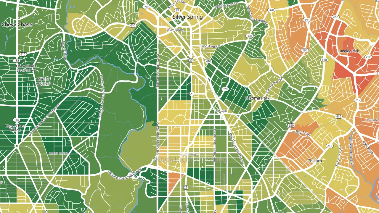 20012, DC block-group voter-turnout map