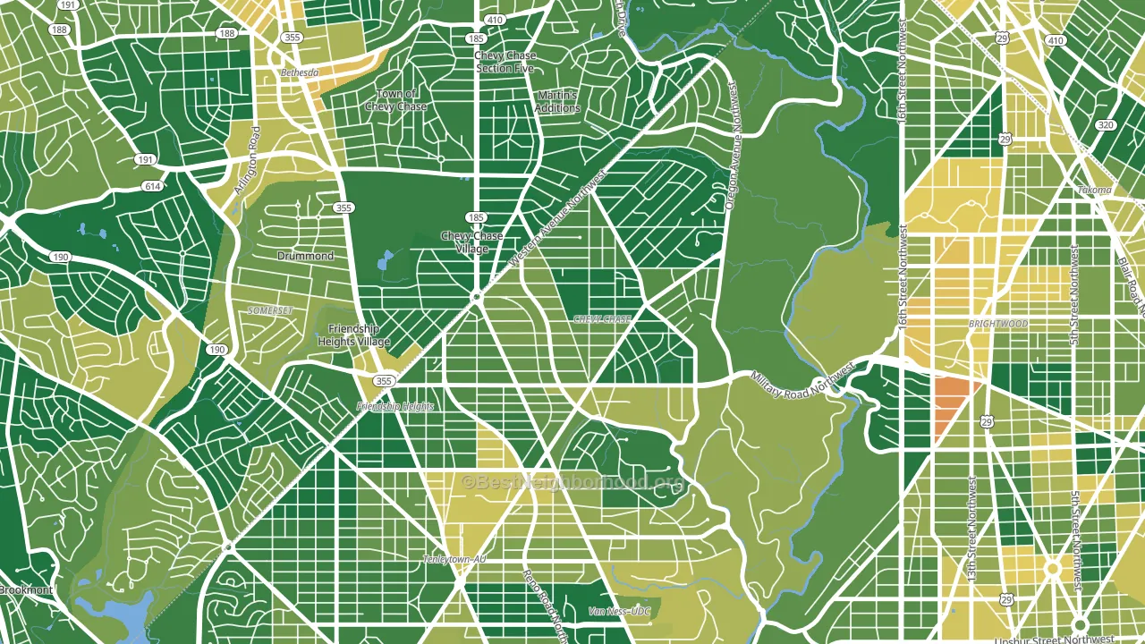 20015, DC block-group voter-turnout map