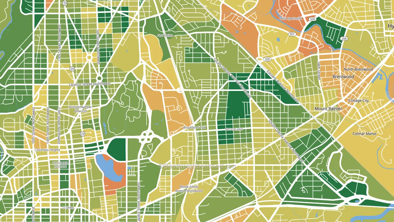 20017, DC block-group voter-turnout map
