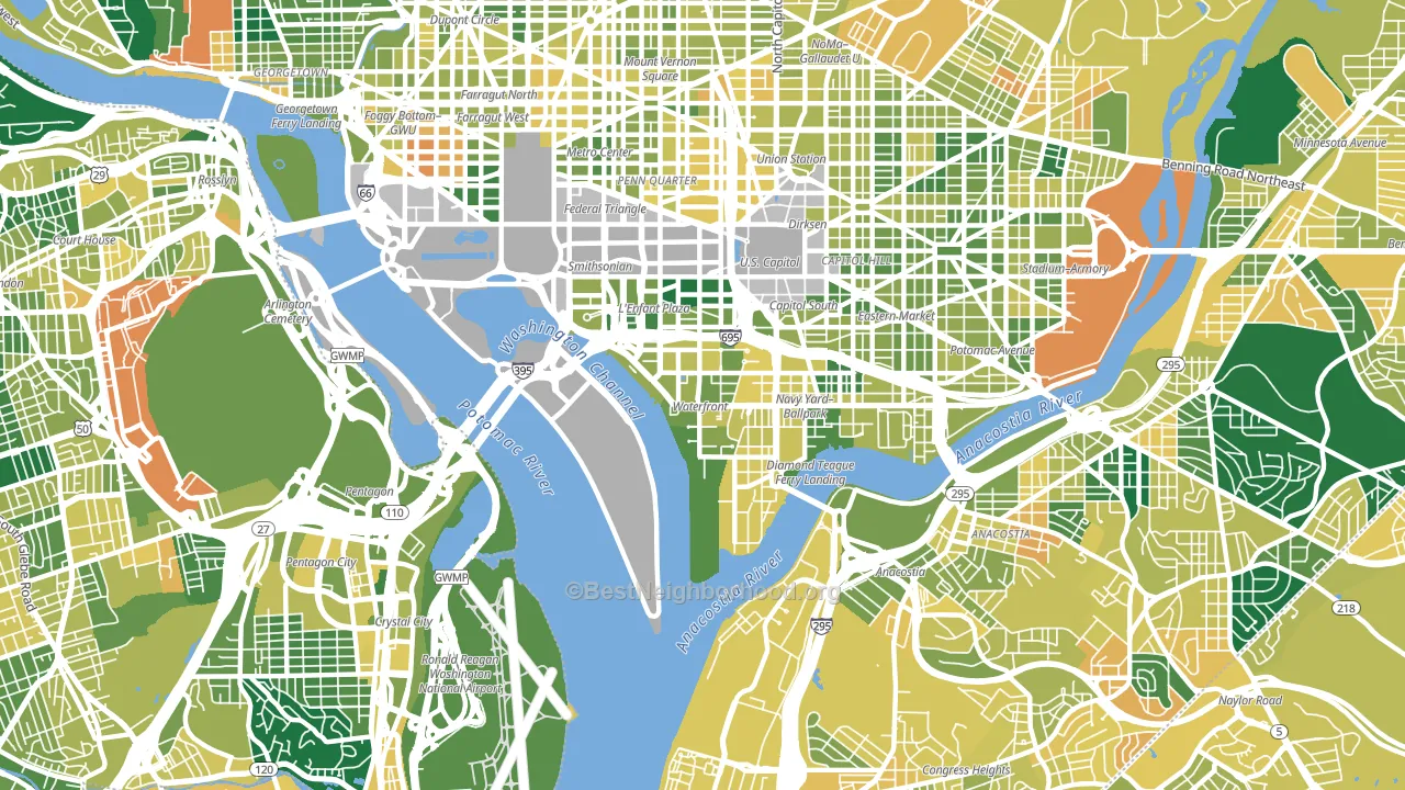 20024, DC block-group voter-turnout map