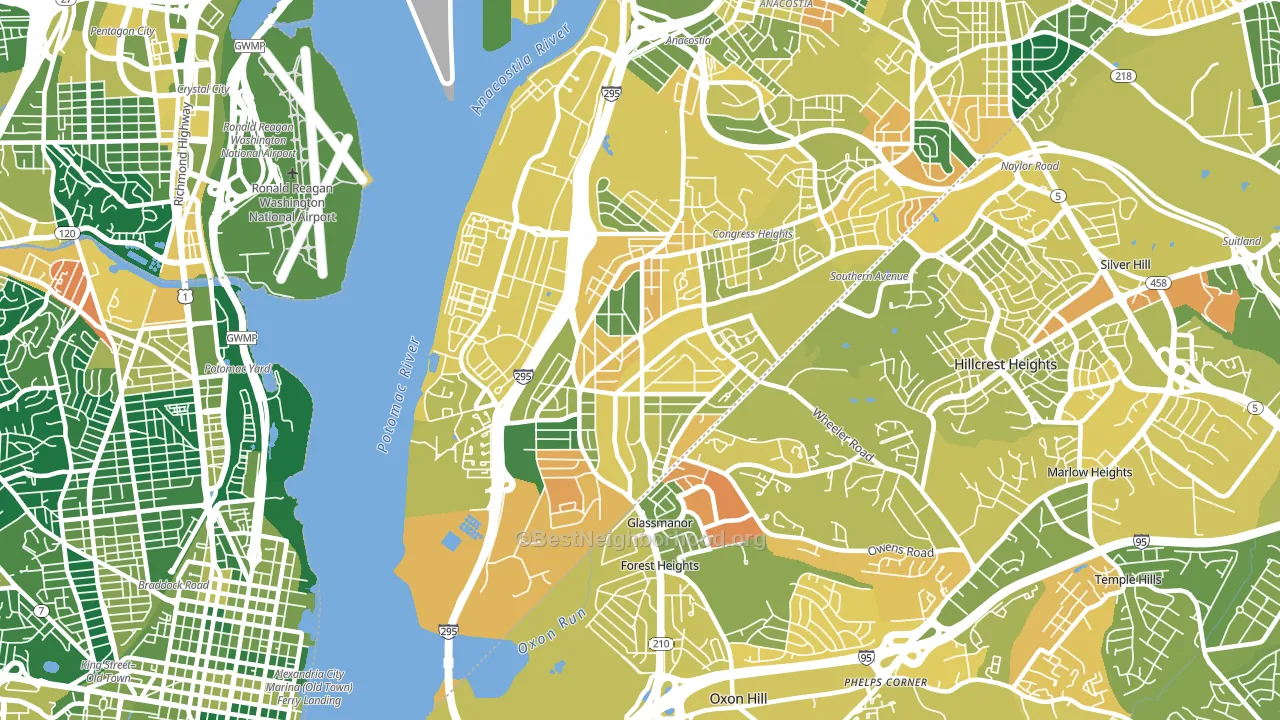 20032, DC block-group voter-turnout map