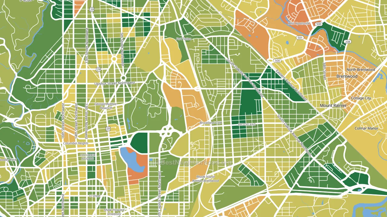 20064, DC block-group voter-turnout map