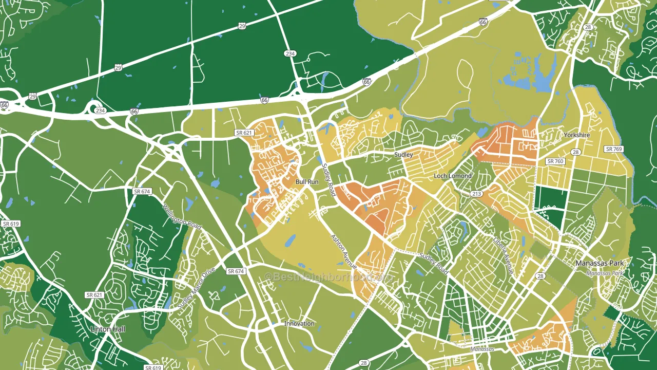 20109, VA block-group voter-turnout map