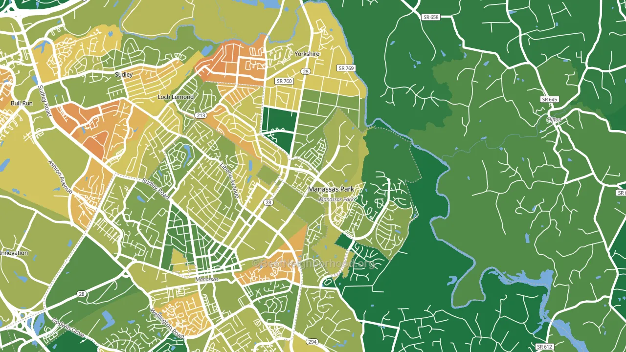 20111, VA block-group voter-turnout map