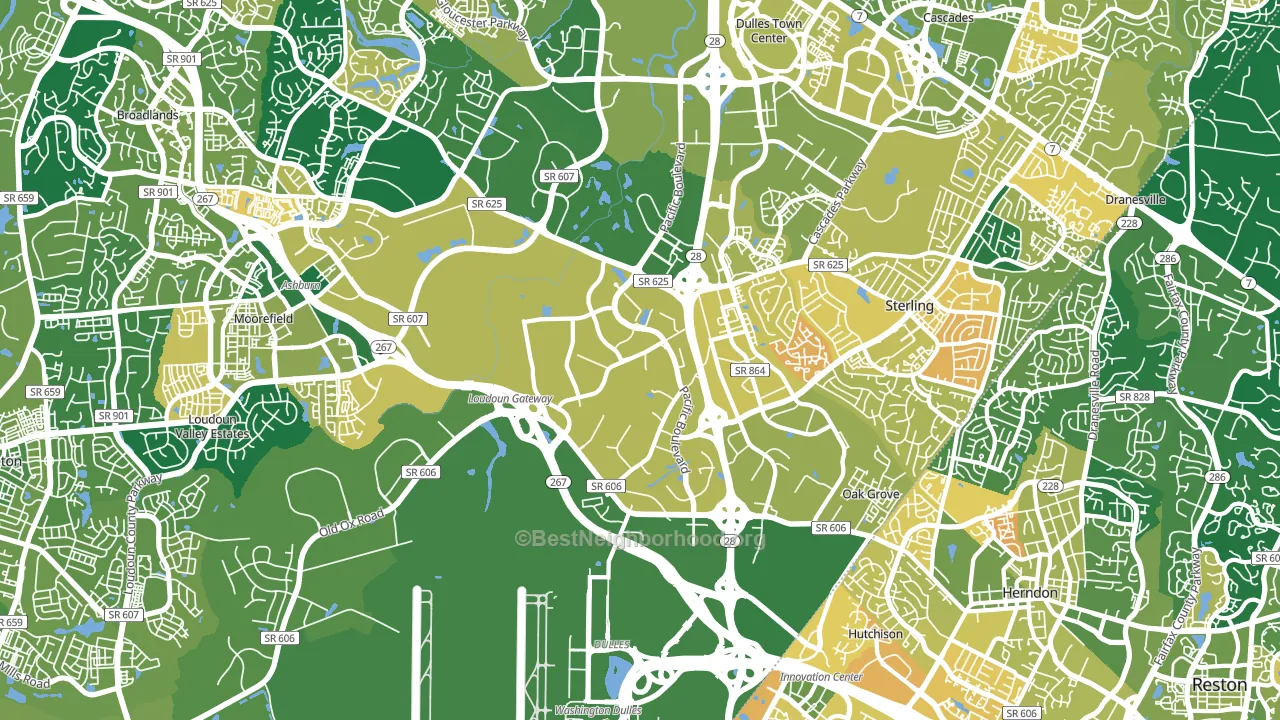 20166, VA block-group voter-turnout map