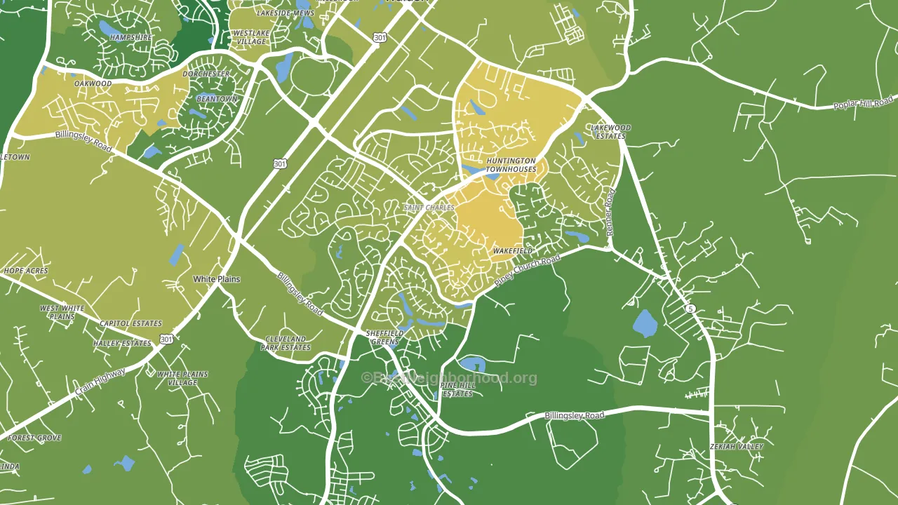 20602, MD block-group voter-turnout map