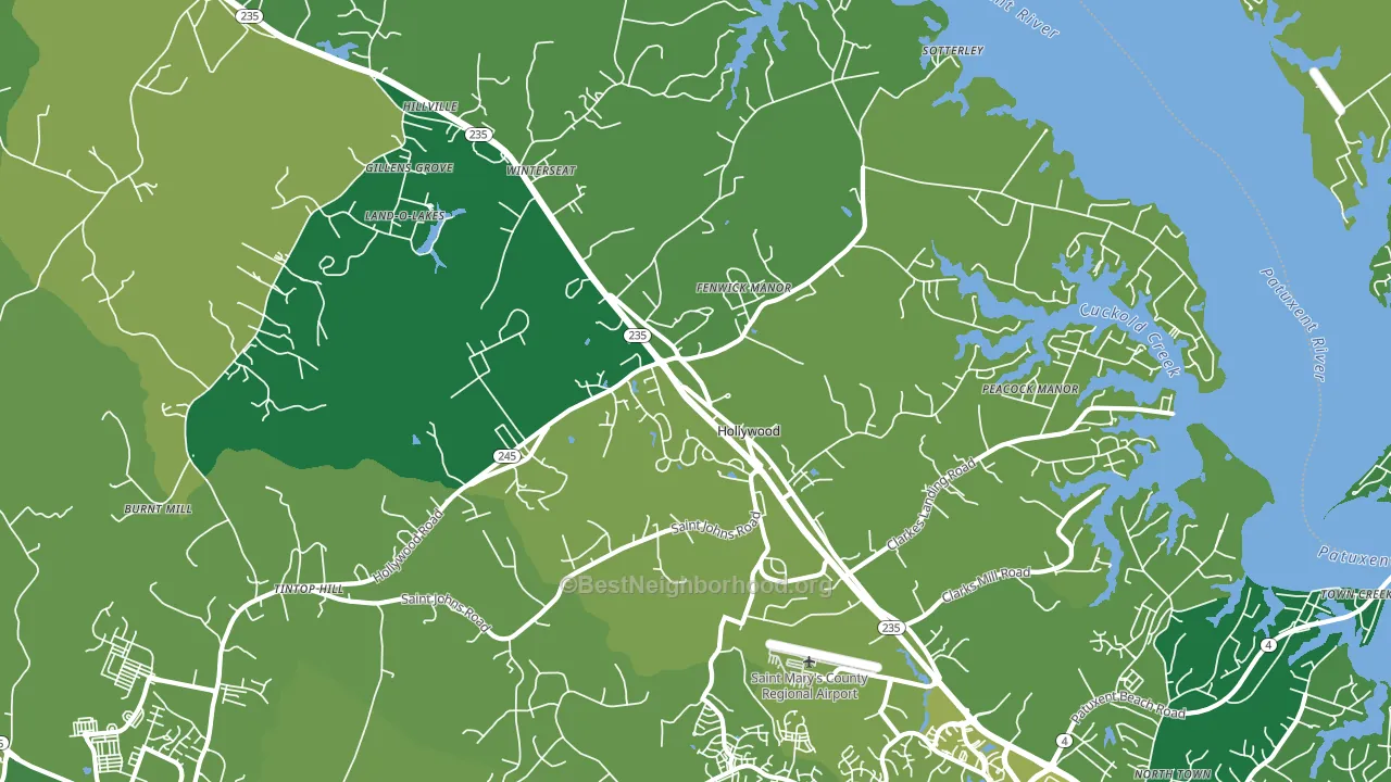 20636, MD block-group voter-turnout map