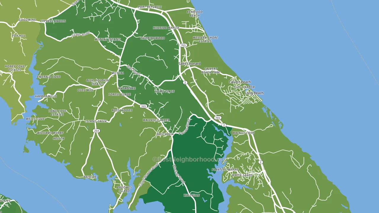 20685, MD block-group voter-turnout map