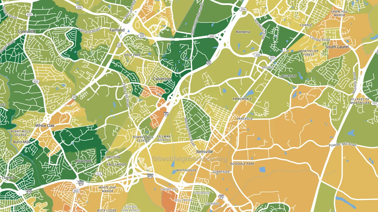 20705, MD block-group voter-turnout map