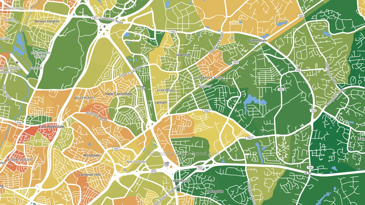 20706, MD block-group voter-turnout map