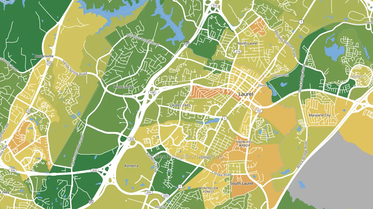 20707, MD block-group voter-turnout map