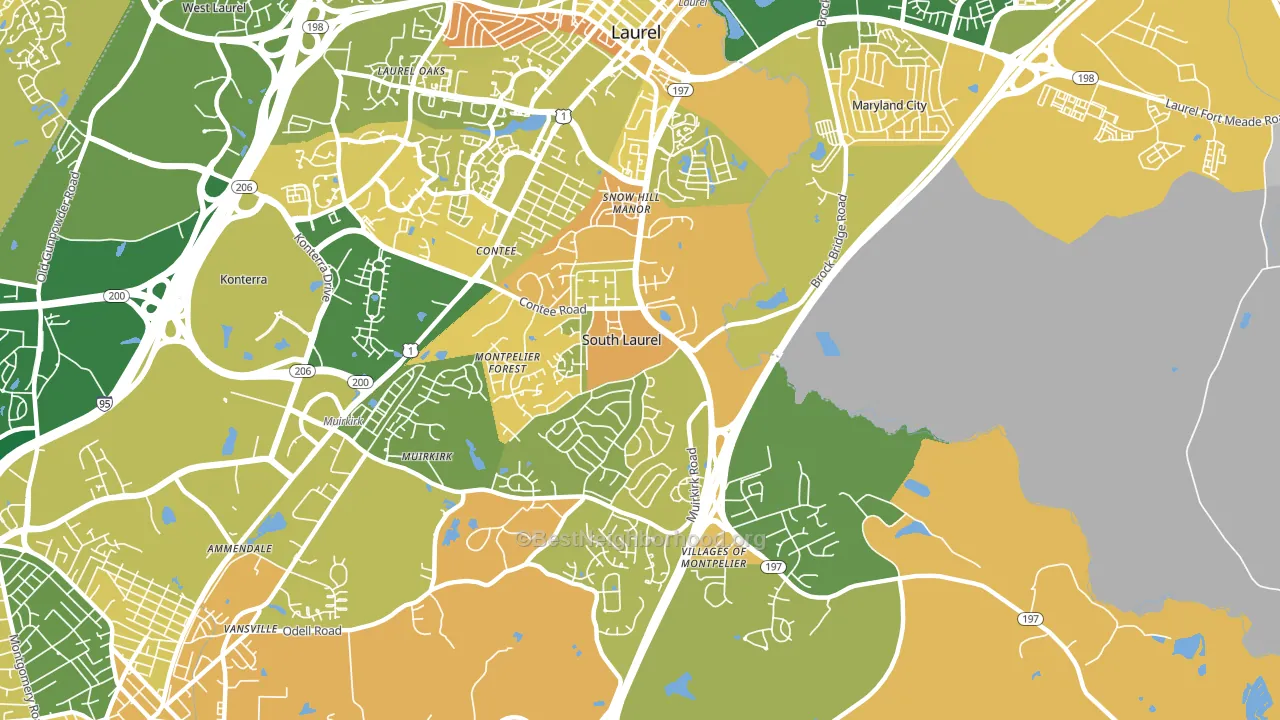 20708, MD block-group voter-turnout map