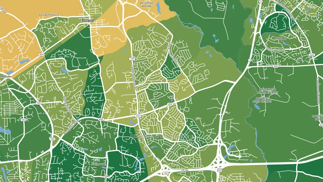 20715, MD block-group voter-turnout map