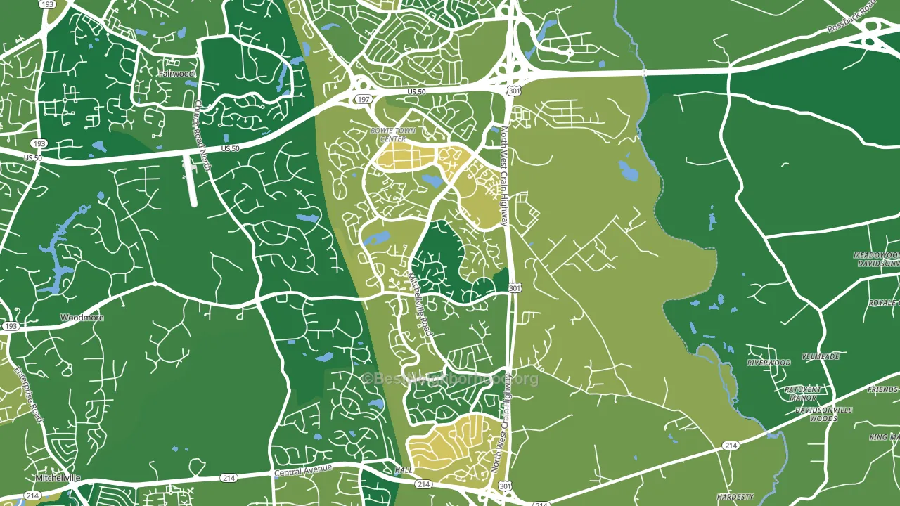 20716, MD block-group voter-turnout map
