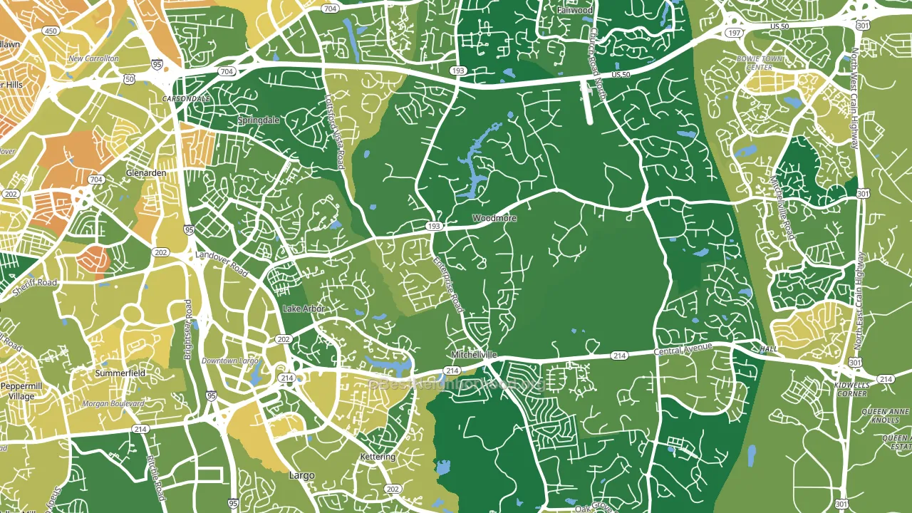 20721, MD block-group voter-turnout map