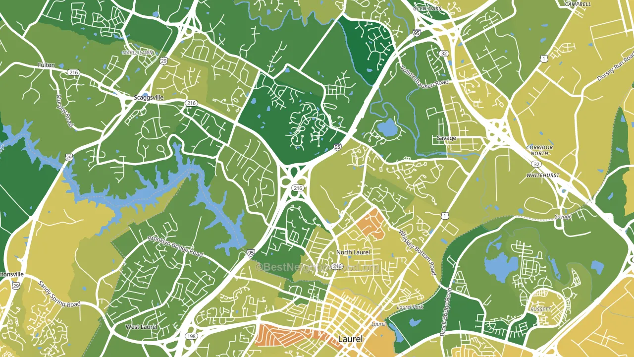 20723, MD block-group voter-turnout map