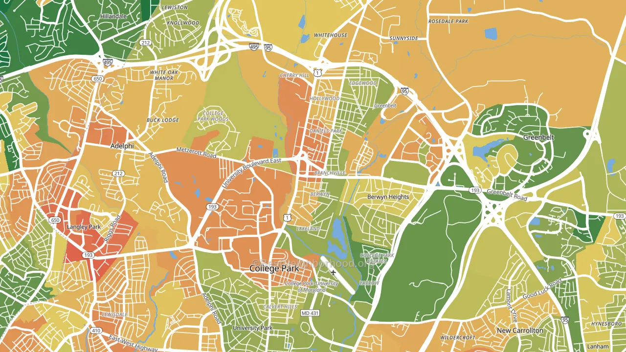 20740, MD block-group voter-turnout map
