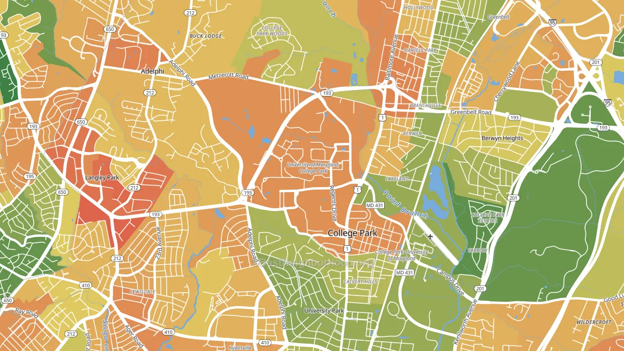 20742, MD block-group voter-turnout map