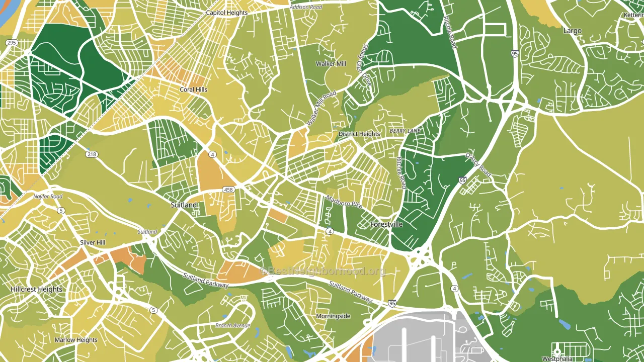 20747, MD block-group voter-turnout map