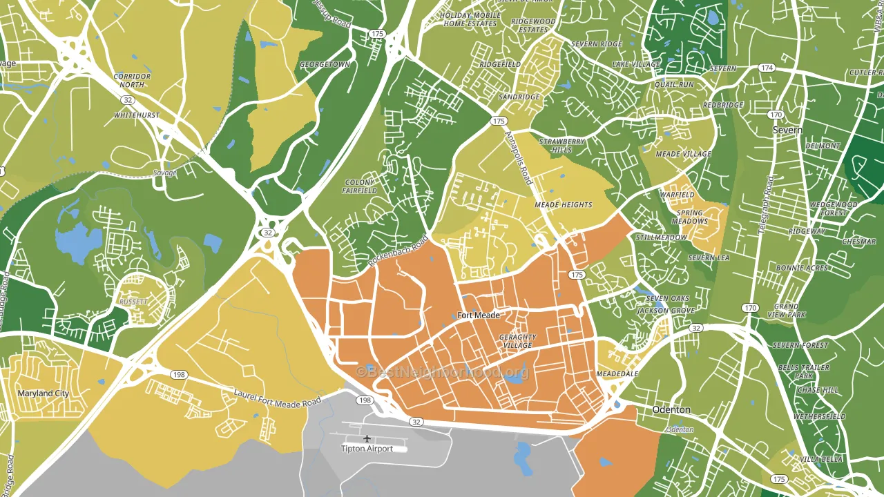 20755, MD block-group voter-turnout map