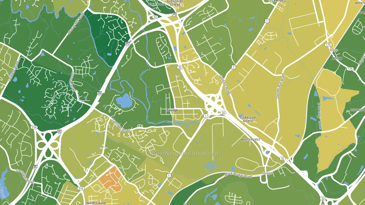 20763, MD block-group voter-turnout map