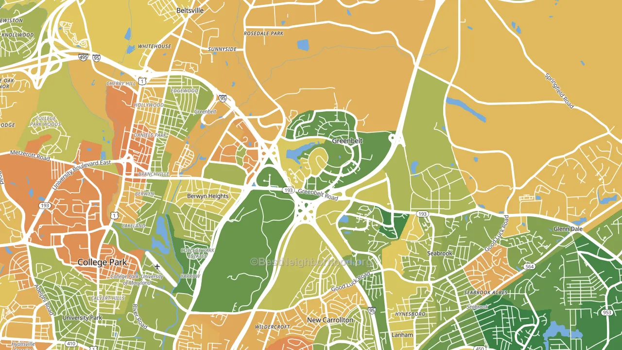 20770, MD block-group voter-turnout map
