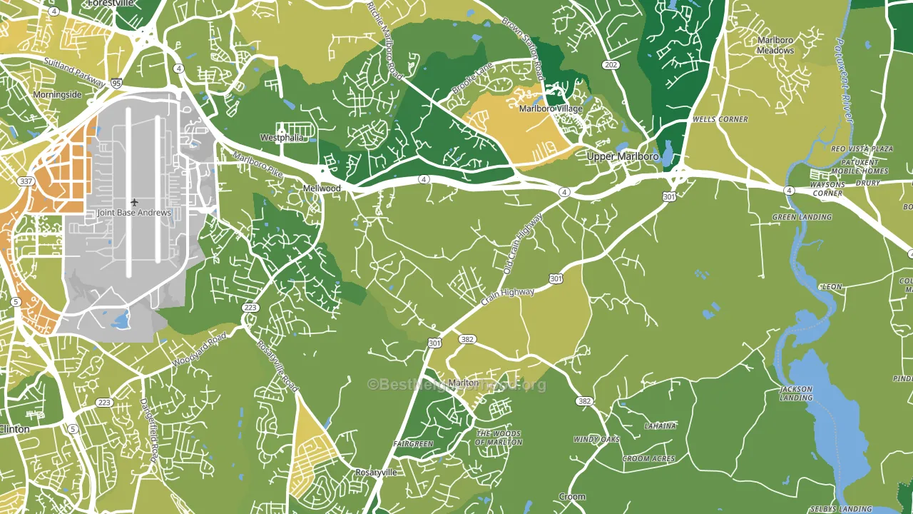 20772, MD block-group voter-turnout map
