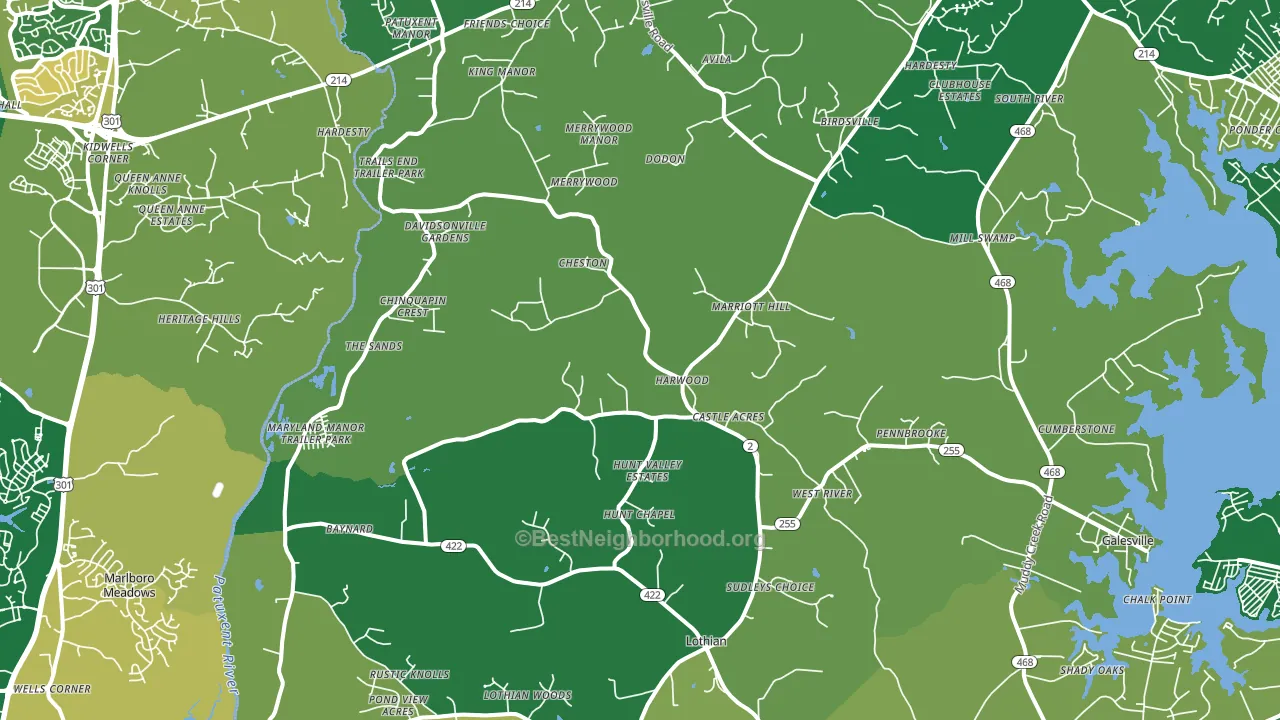 20776, MD block-group voter-turnout map