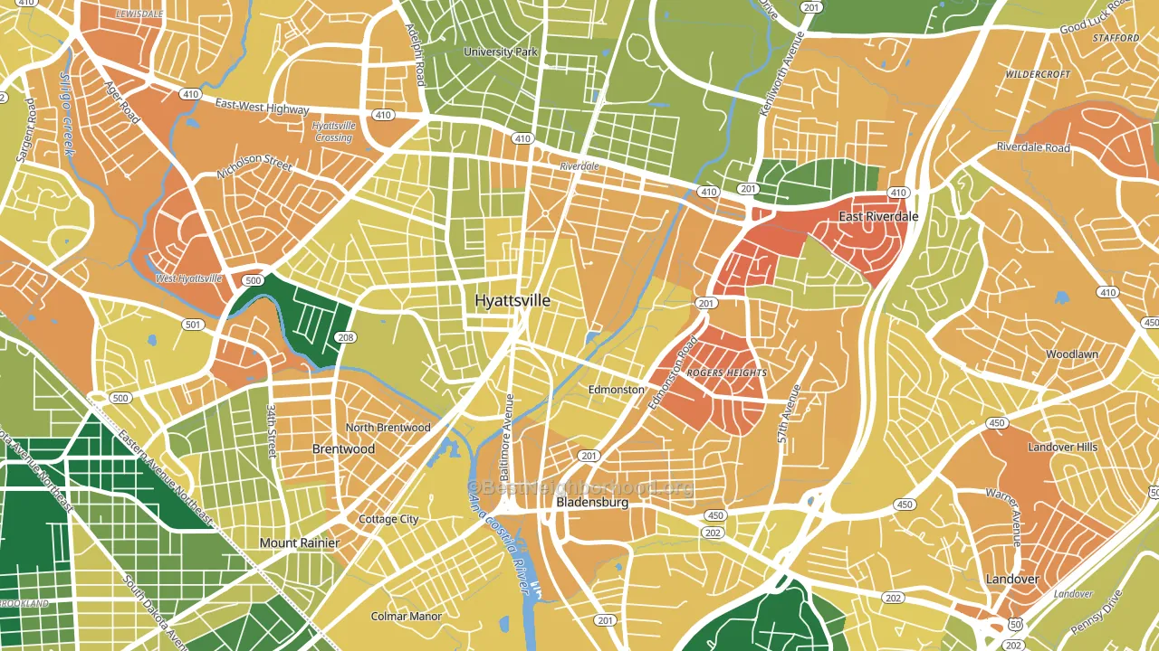 20781, MD block-group voter-turnout map
