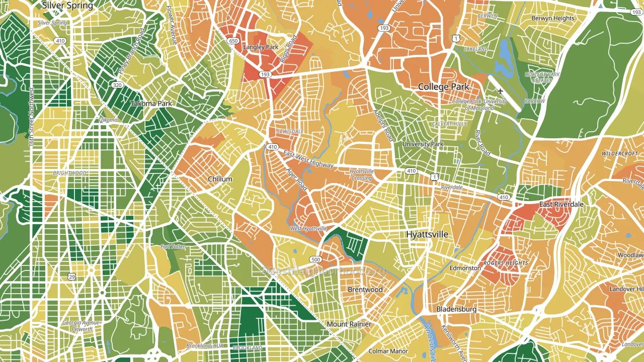 20782, MD block-group voter-turnout map