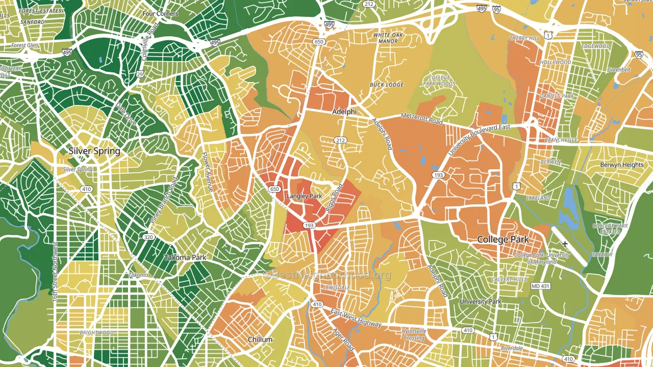 20783, MD block-group voter-turnout map