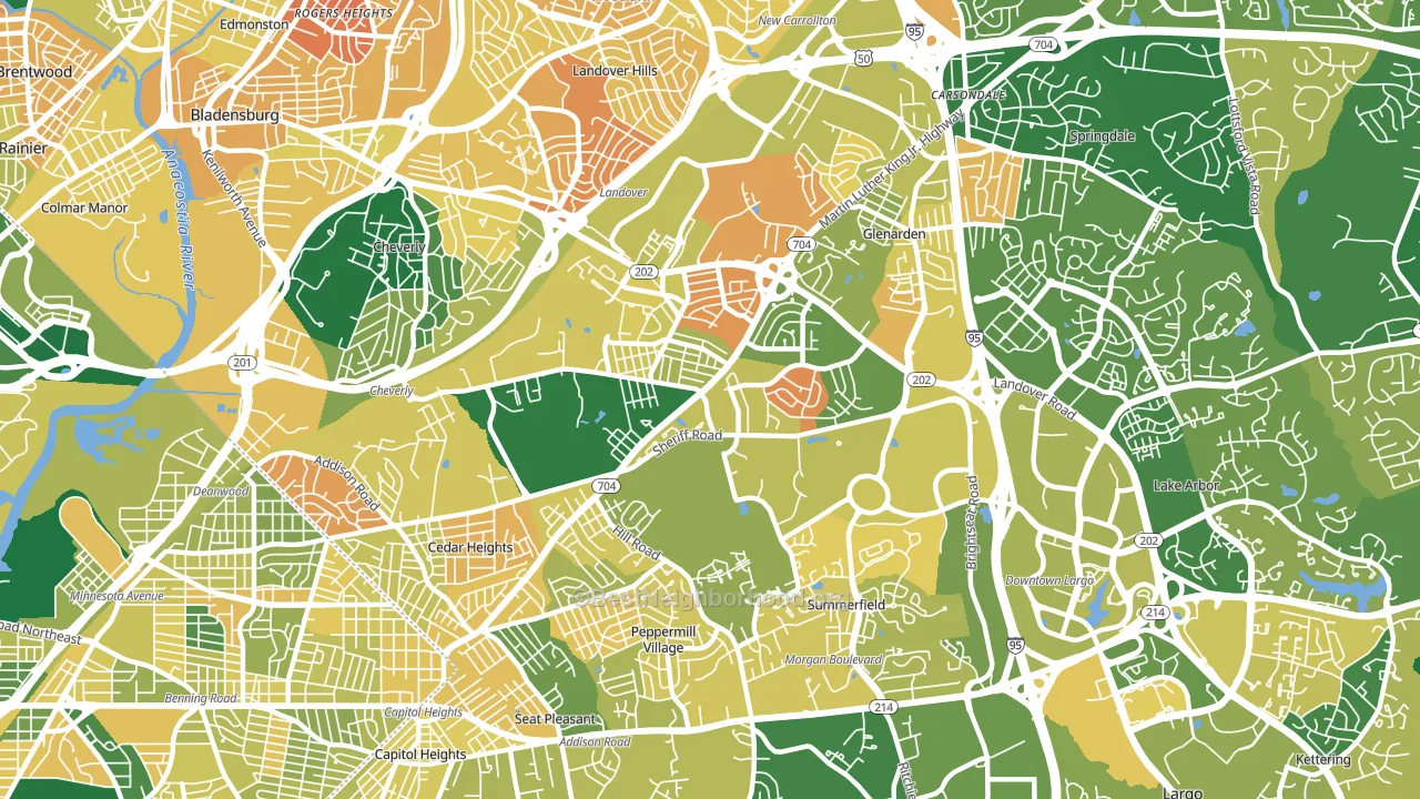 20785, MD block-group voter-turnout map