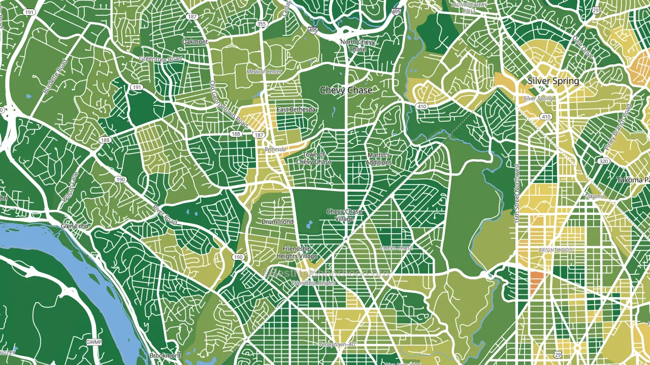 20815, MD block-group voter-turnout map