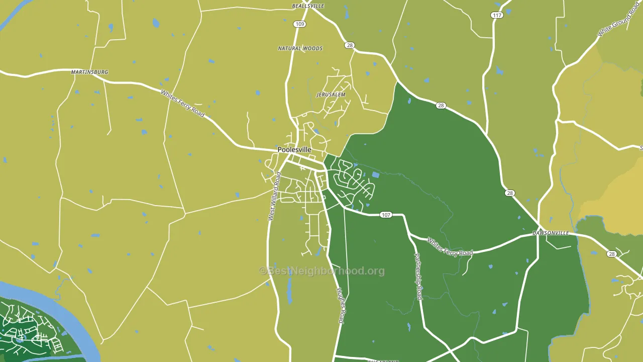 20837, MD block-group voter-turnout map