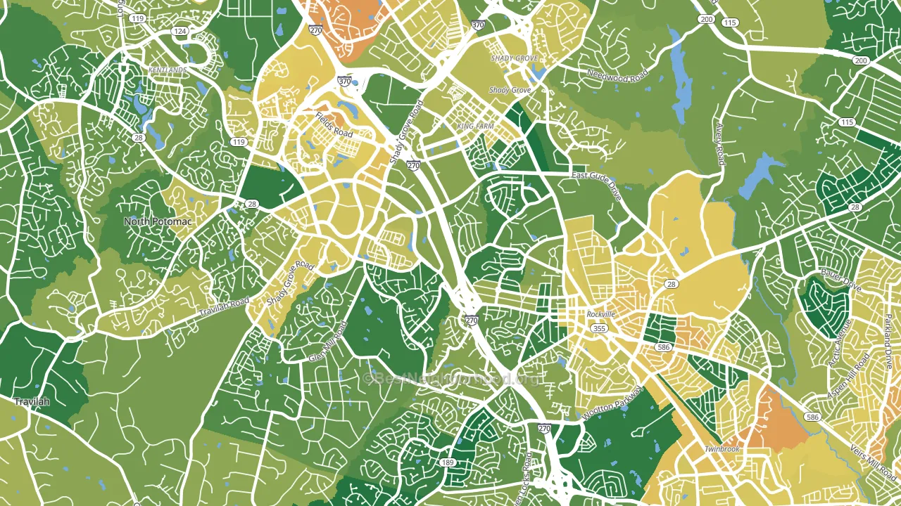 20850, MD block-group voter-turnout map