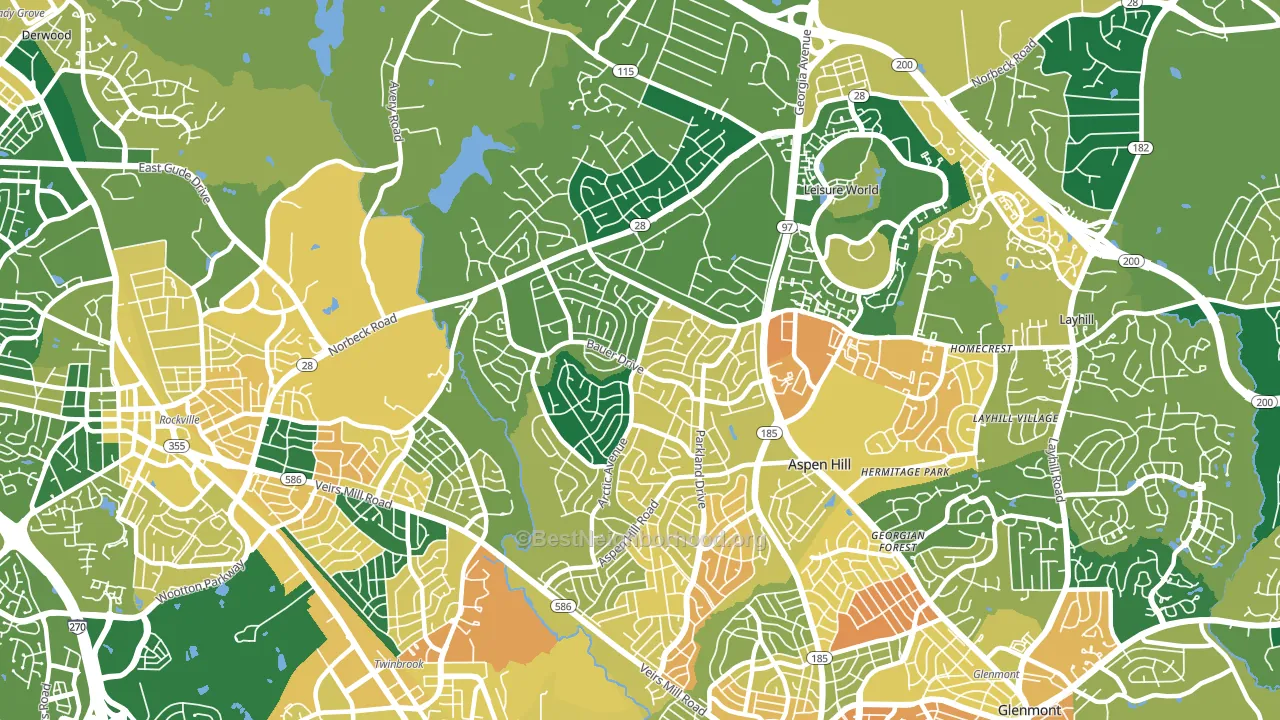 20853, MD block-group voter-turnout map