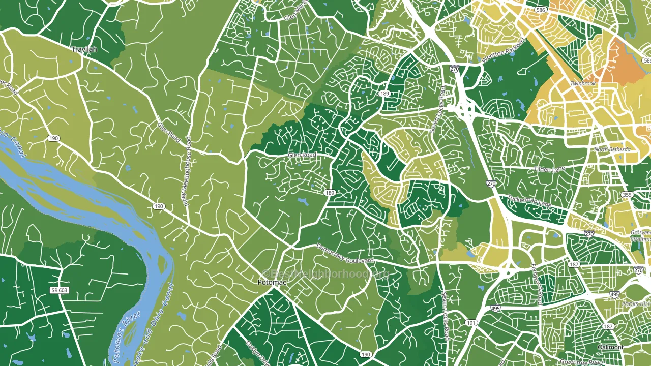 20854, MD block-group voter-turnout map