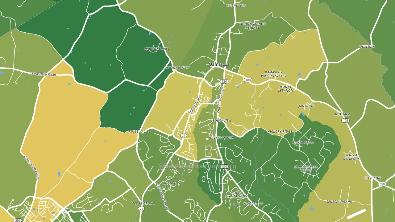 20872, MD block-group voter-turnout map