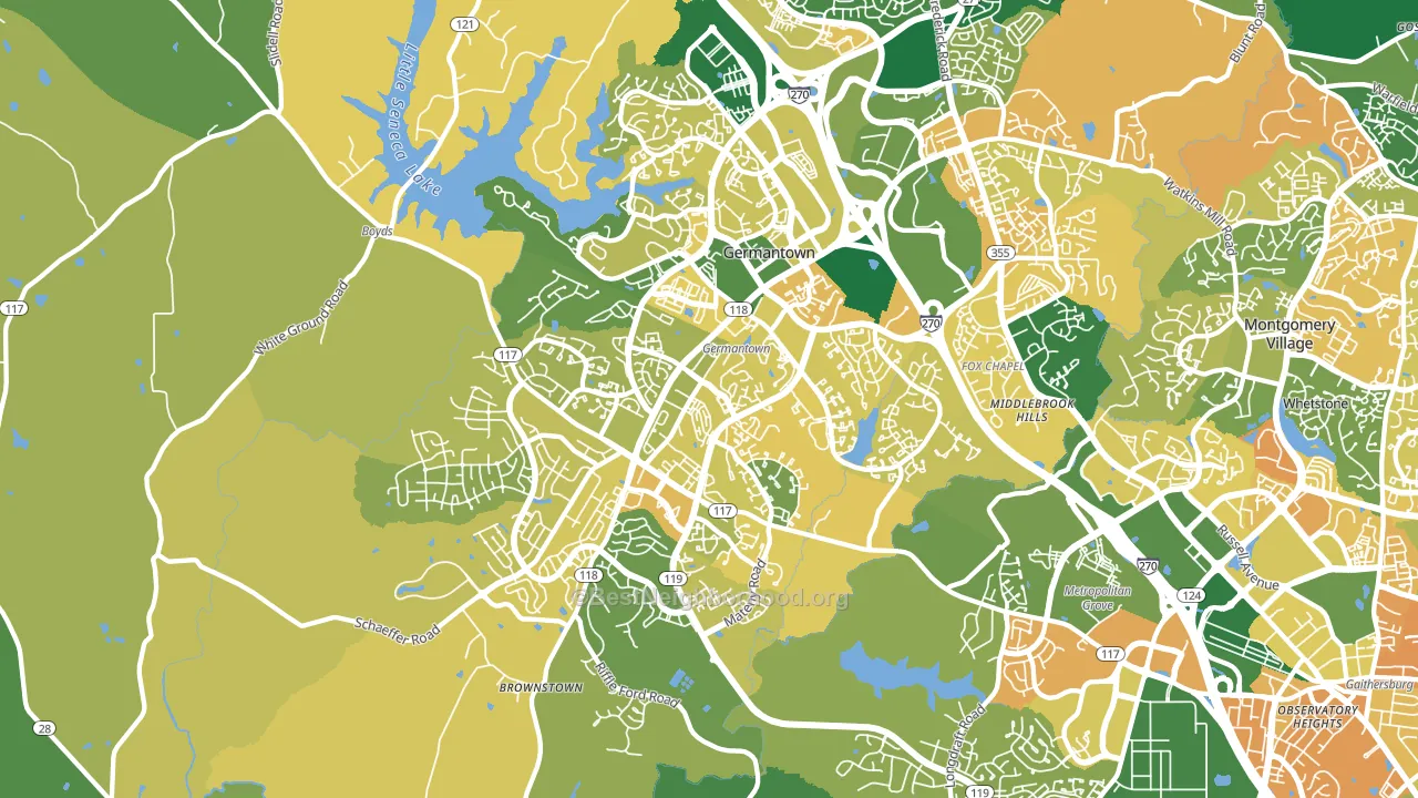 20874, MD block-group voter-turnout map