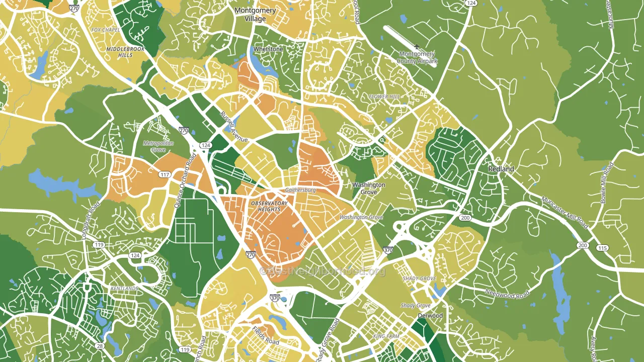 20877, MD block-group voter-turnout map