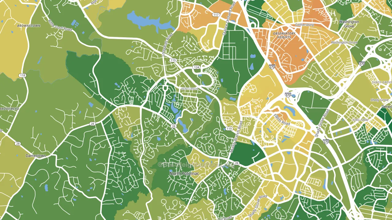20878, MD block-group voter-turnout map