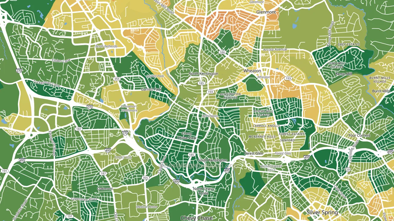 20895, MD block-group voter-turnout map