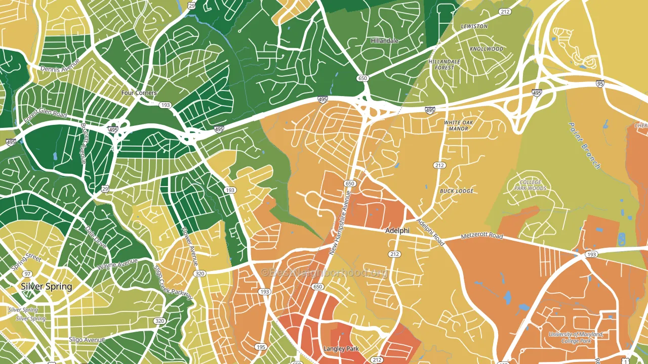 20903, MD block-group voter-turnout map