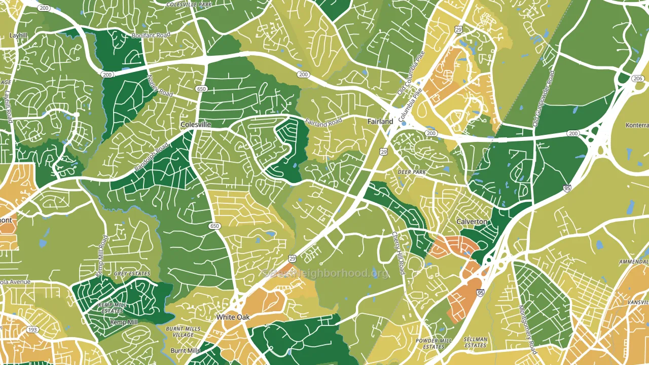 20904, MD block-group voter-turnout map