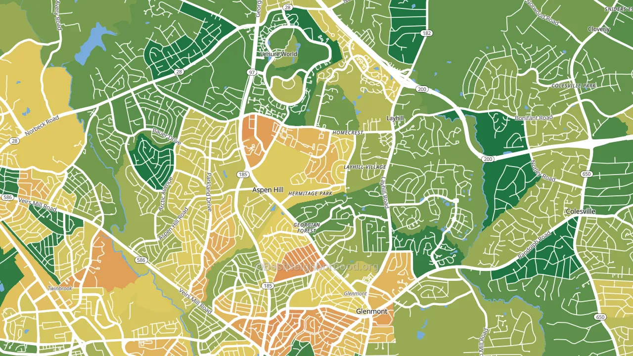 20906, MD block-group voter-turnout map