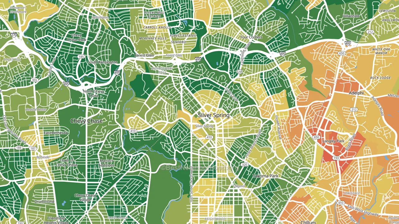 20910, MD block-group voter-turnout map