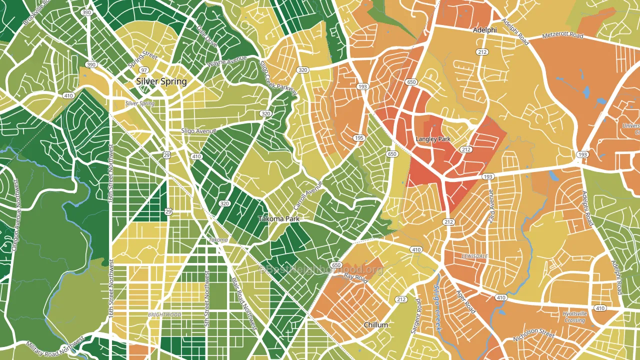 20912, MD block-group voter-turnout map